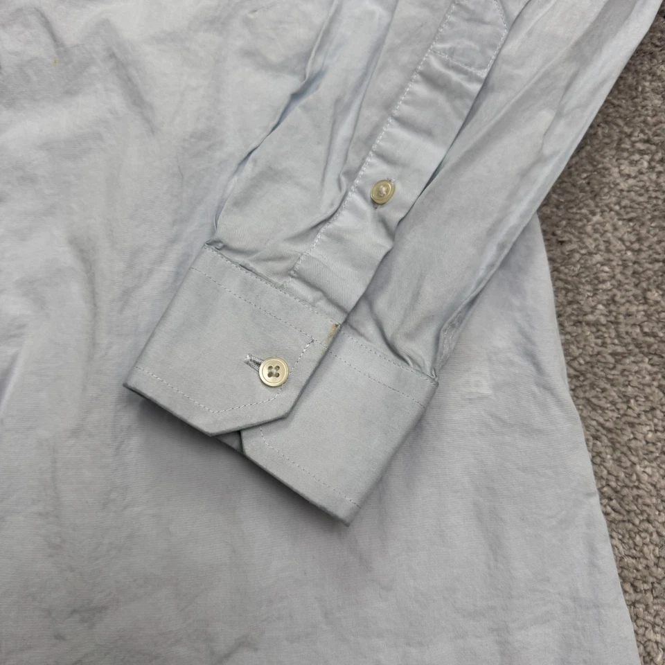 Camisa de vestir REISS ajustada para hombre mediana azul claro algodón bolsillo ropa de trabajo clásica Foto 4 de 4