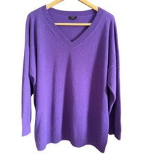 TALBOTS Plus  Royal Purple Cashmere V Neck Sweater  2X