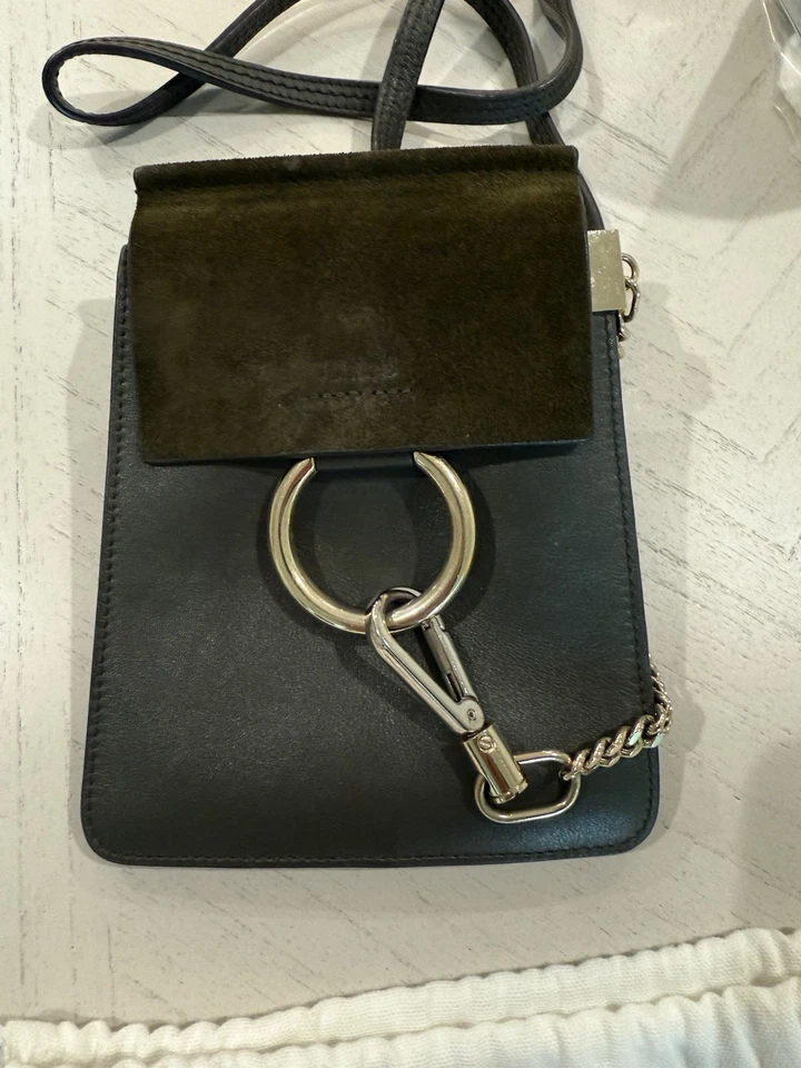 🟢CHLOE Faye Mini Leather Shoulder Bag With Suede Inserts🟢Made in Italy - Image 2 of 4