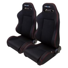 Nrg Innovations Type-r Series Sport Seats Fabric Black W Red Stitch Nrg Innovations Type-r Series Sport Seats Fabric Black W Red Stitch