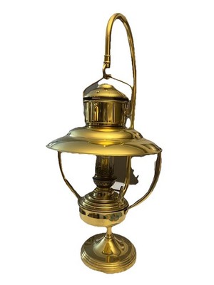 Vintage Gaudard Brass Nautical Kerosene 3pc Hanging Lantern  Made In France & UK
