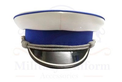 Schottischer Stil elegante Kappe weiß Oberteil blau Band Schirmmütze klassisches Design, Schirmmütze
