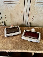 46-48 Pair Dodge Deluxe D24 Taillights W Chrome Bezels Red Glass Lenses Read 46-48 Pair Dodge Deluxe D24 Taillights W Chrome Bezels Red Glass Lenses Read