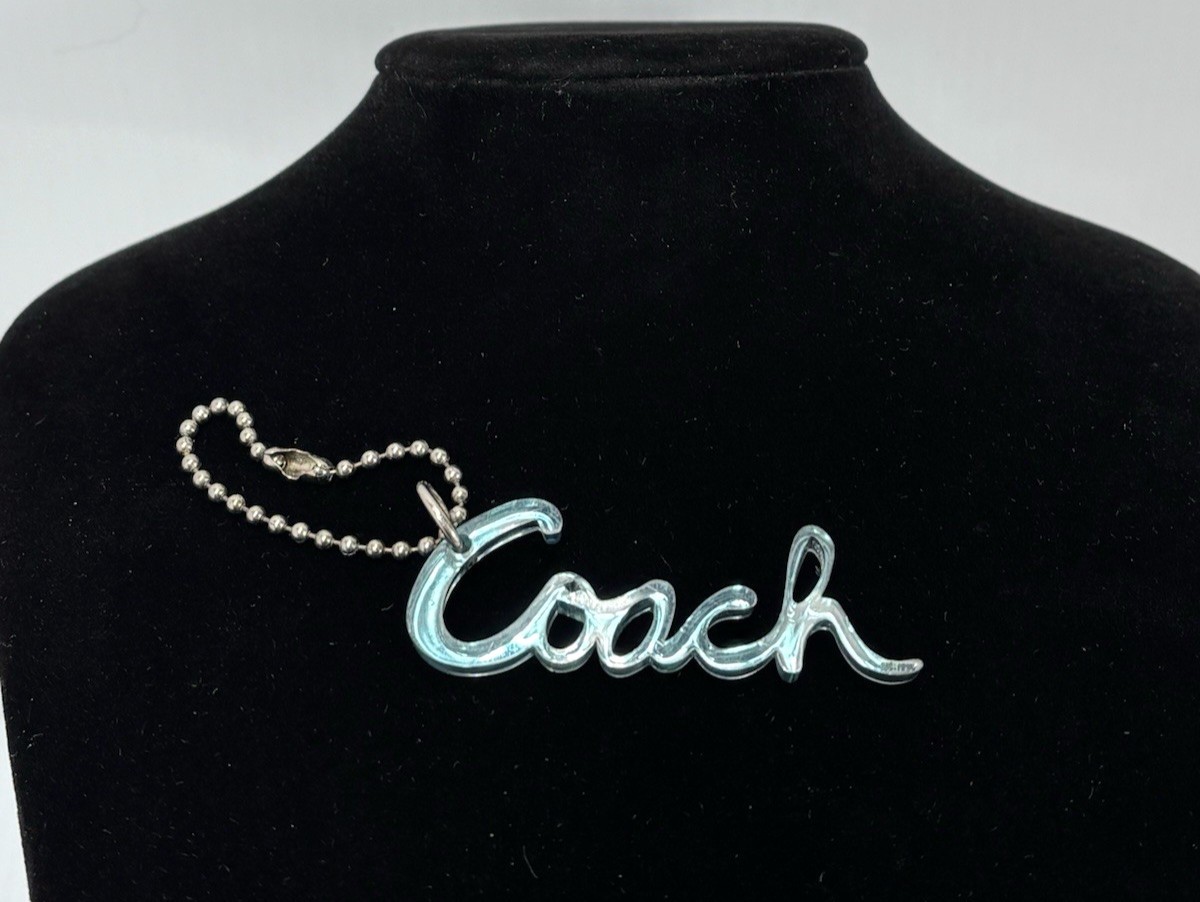 Coach Sea Blue Logo Keychain Charm