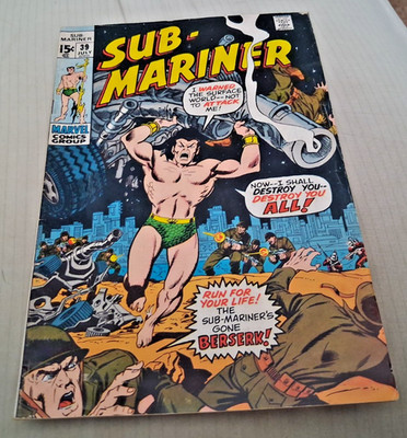 SUB-MARINER Comic Marvel No. 39 July 1971 Prince Namor Sup-Mariner