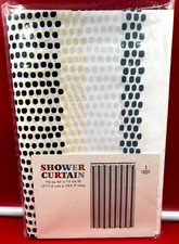 Ankyo White Vinyl Shower Curtain 1 Ct. 70 X 72" Dotted Blue/Yellow