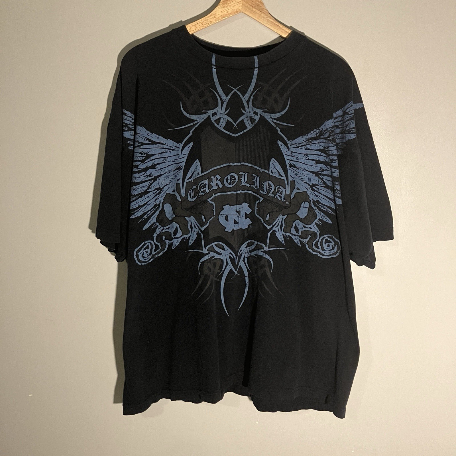 Black Champs University Of North Carolina UNC Tar Heels Grunge Emo Y2K Tee 2XL