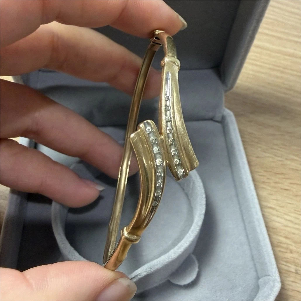 Prouds 9ct Gold Diamond Bangle