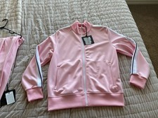 *NUOVO* Giacca da pista uomo Palm Angels logo a righe rosa, taglia XL con etichette