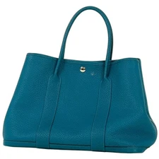 Hermes Garden Party PM Handbag Tote Bag Negonda Blue Izmir #BS244