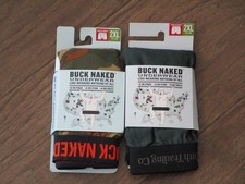 2 DULUTH TRADING BUCK NAKED BOXER BRIEF IN DESSERT CAMO/ HUNTER GREEN SIZE 2XL