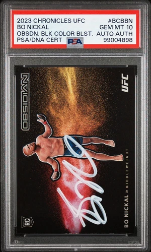 2023 Panini Chronicles UFC Bo Nickal Black Color Blast Auto Psa 10