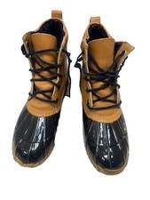 SNO RACER wOMENS Black/Brown Leather Steel Shank Duck Boots Sz 8