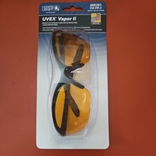 UVEX Vapor II Safety Eyewear, Black Frame Orange lens Anti-Fog Lens R-01536