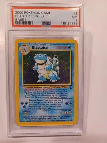 2000 POKEMON BASE SET 2 #2 BLASTOISE-HOLO PSA 7