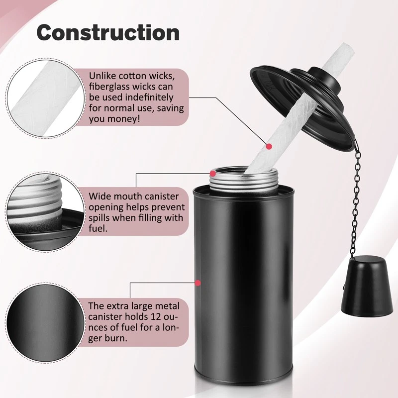 12oz Torch Canisters, 4 Packs Replacement Torch Refillable Canisters with Wicks  - Image 3 of 4