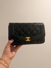 CHANEL Black Diana Flap Bag Small Black Leather