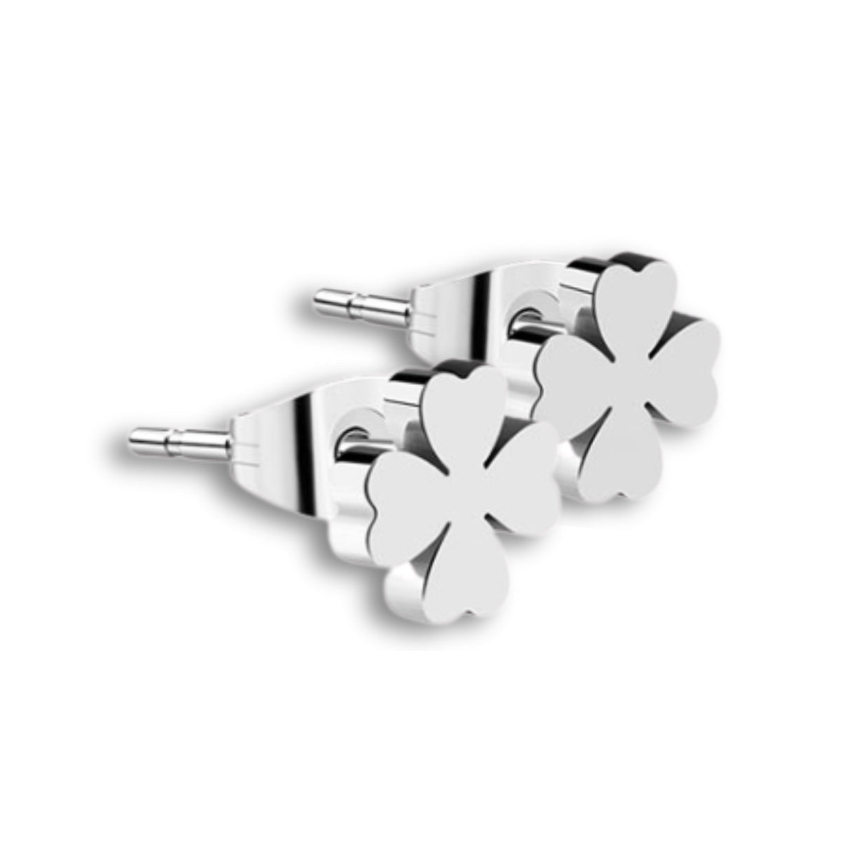 Aye Do Gifts Silver Four Leaf Clover Stud Earrings - Image 2