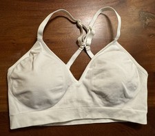 Athleta Womens White Padded Wireless Bralette Bra Sz Medium