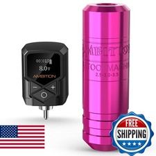 Ambition Torped Tattoo Machine Kit - Rotary Short Pen 1800mAh Power Supply
