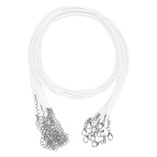 10 Pack 24" Waxed Necklace Cord, 1.5mm Bracelet Cord with Lobster Clasp White 