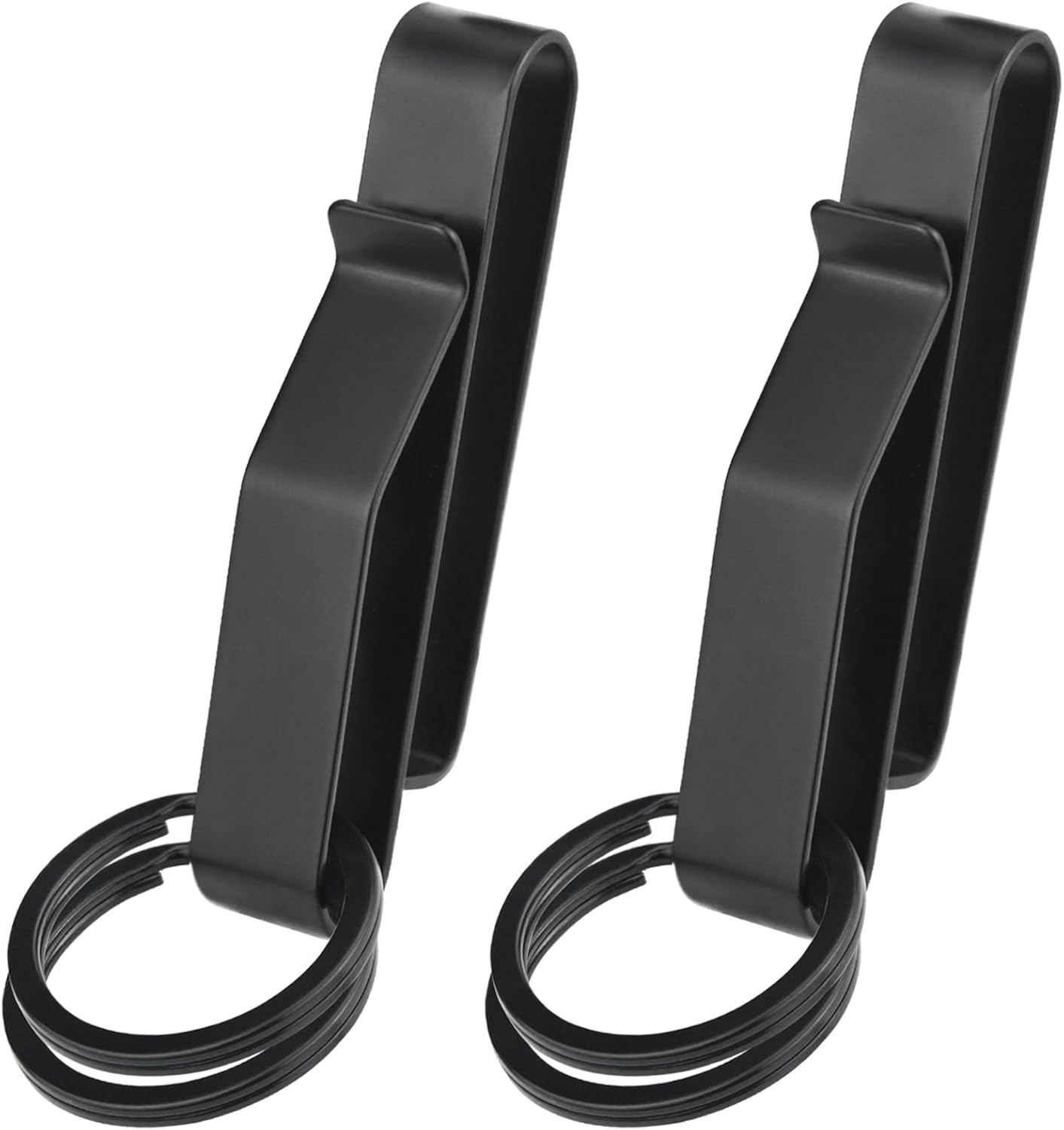 Duty Belt Key Holder, 2 Pack Clip, Stainless 2 Pack, Black 2 