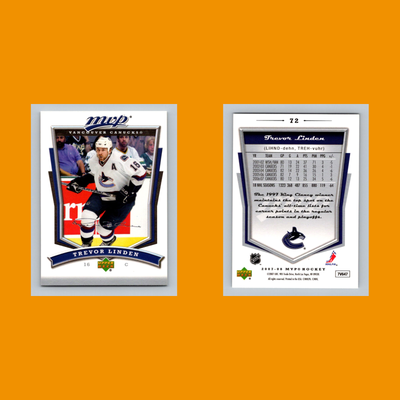 Trevor Linden #72 2007-08 Upper Deck MVP Vancouver Canucks Hockey