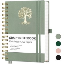 RETTACY Graph Grid Paper Notebook, 300 Pages, A5 Medium Size 5.7'' 8.3''