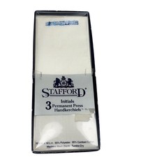 Stafford Handkerchiefs Initials Permanent Press Vintage 2 Pack 16.5" Square