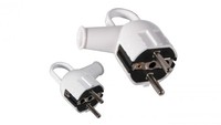 Wtyczka Prosta Z/U 16A 250V Unischuko WT-16 BiałA D.3101N