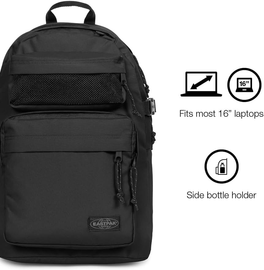 32L Double Pro Backpack with Laptop Sleeve & Security Pocket - Black