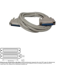 Cable Parallel Serial D-Sub DB25 DB 25 Pin IEEE Male Male Straight Thru 10FT