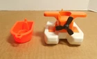 Fisher Price Little People Vintage Orange Sea Plane and Row Boat Y68