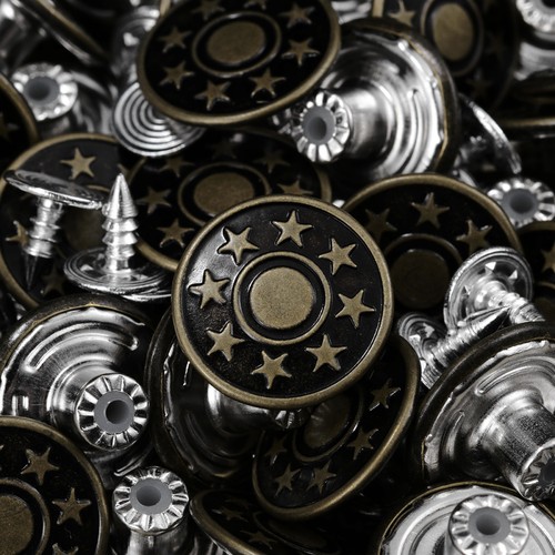 Ultnice 50pcs 17mm Sterne Matte Jean Tack Buttons Kit (Army Green) Jeansknopf - Bild 5 von 10