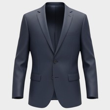 J.CREW THOMPSON Mens Navy Blazer Sport Coat Two Button Suit Jacket 38R Wool