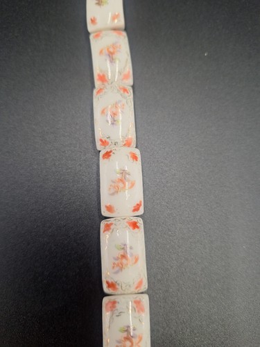 Vintage Porcelain Link Bracelet Handpainted Herend Style Estate Victorian 8" - Picture 6 of 8