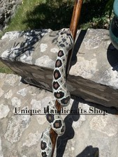 Hand carved snake design wooden walking stick for men women walking cane gift Q4