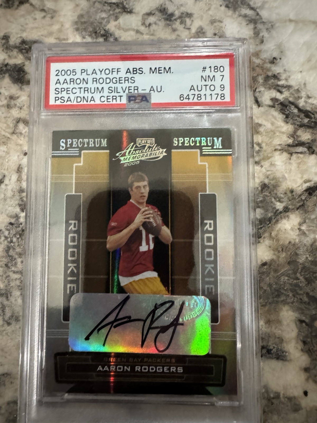2005 Playoff Absolute Memorabilia Aaron Rodgers Spectrum Auto PSA 8