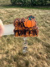 Hi Pumpkin Glitter Badge Reel