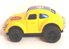 VW Beetle Volkswagon STP 3 Vintage Friction Drive Tested Yellow Tin Japan