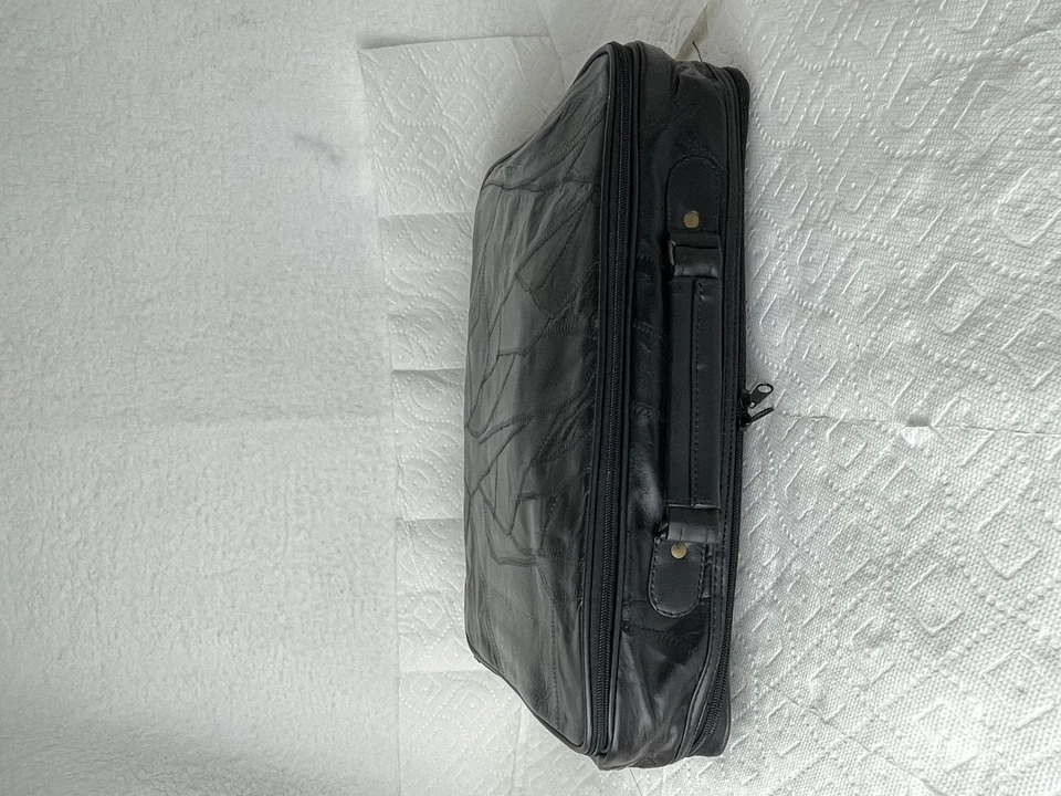 复古拼布皮革公文包 便携式电脑包 Virginia WV 老年人 17x12 英寸 — 第 3/4 张图片