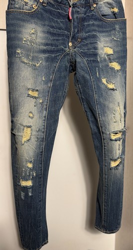 Dsquared2 Clásico Kenny Twist Vaqueros Desgastados Para Hombre Talla 48 Biker Denim - Imagen 3 de 8