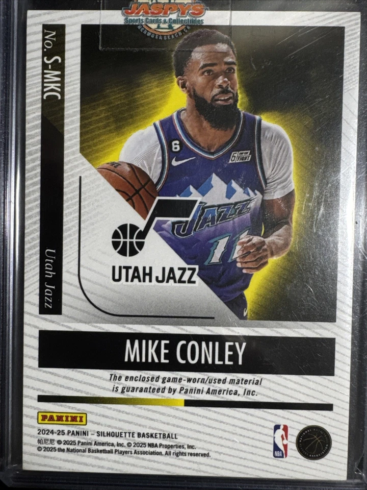 Camiseta deportiva Panini Silhouette Mike Conley 01/49 usada en el juego Utah Jazz 2024-25 Foto 3 de 4