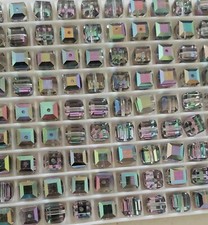 Swarovski 5601 6mm cube beads Vitrail Light 6pcs 