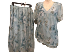 Kathy Roberts 2pc. Skirt  Top Set, USA made, Size 20W, Lined