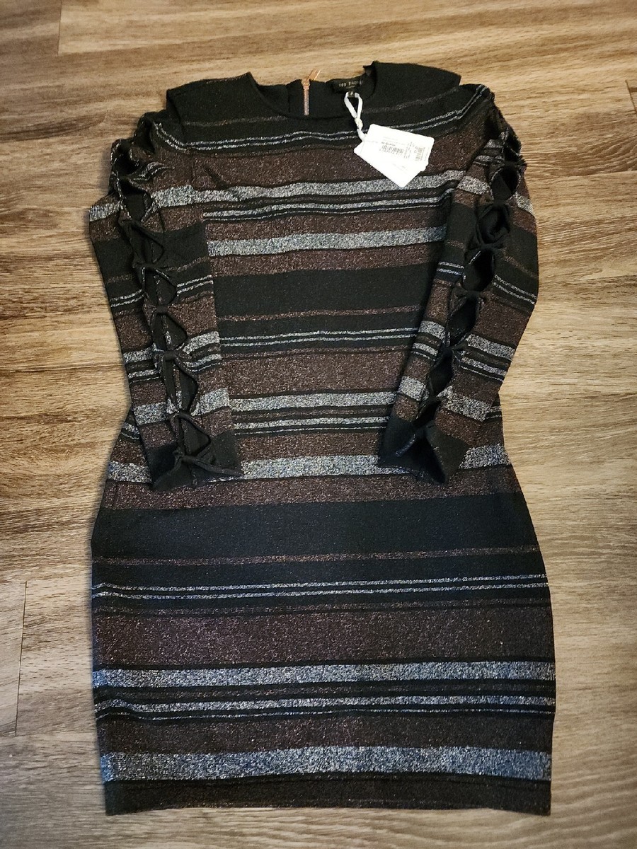 Ted Baker Bow Detail Sweater Dress Simona Striped Lurex Women's