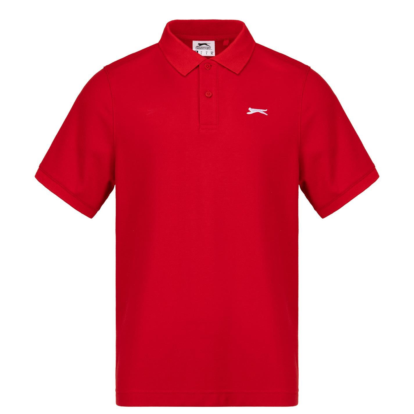 Slazenger Mens Plain Polo Shirt Short 