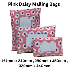Daisy Pink Mailing Bags  Printed Postal Self Seal Bags 3 Sizes  Tamper Proof