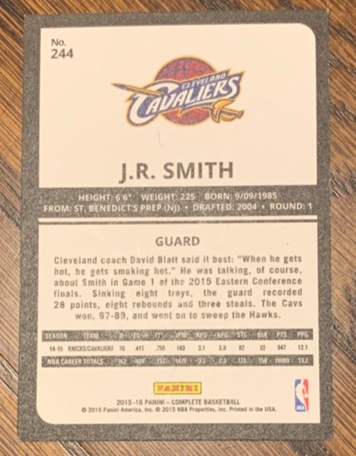 2015-16 Panini Complete JR Smith #244