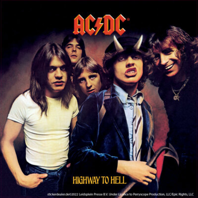 AC/DC Aufkleber Highway To Hell Sticker Angus Rock Metal Heavy ca. 10x10 cm